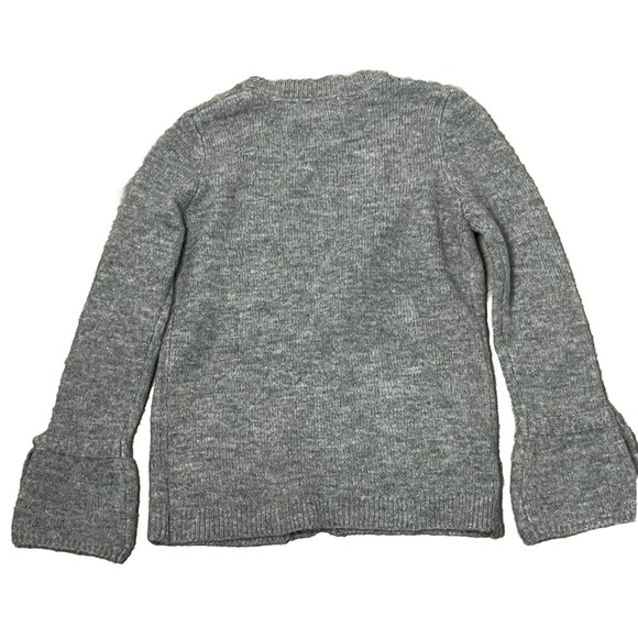 Aspen Kids Sweater Open Cardigan Long Bell Sleeves Pockets Gray Girls Size 10 12 - Picture 3 of 5